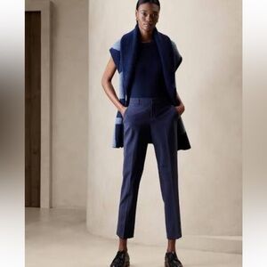 Banana Republic Slim Washable Italian Wool-Blend Pant NAVY 12